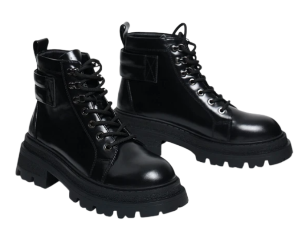 Ботинки кожаные женские / Черный / 37
