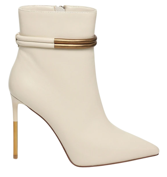 Ботильоны кожаные женские / Молочный / 40