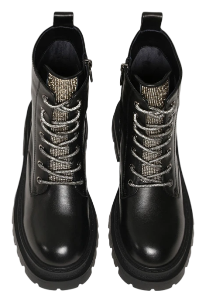 Ботинки из кожи женские / Черный / 36