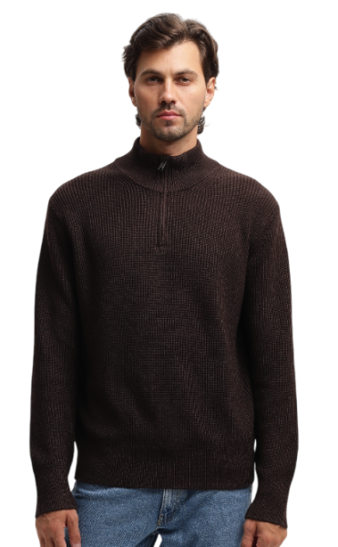 Джемпер на молнии мужской / Темно-коричневый / 54 Джемпер на молнии мужской / Темно-коричневый / 54