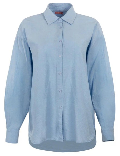Рубашка хлопковая женская / Голубой / 50