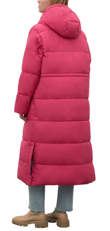 Утепленное пальто с талией на кулиске / Розовый / 50