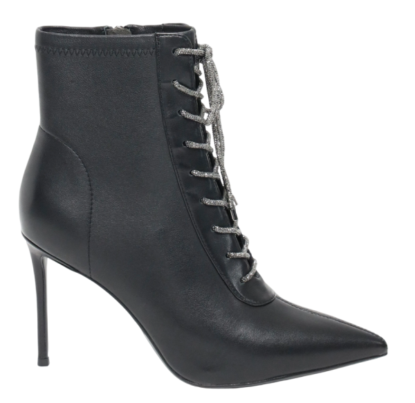 Ботильоны кожаные женские / Черный / 40