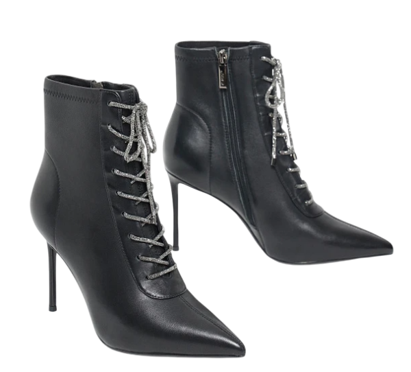 Ботильоны кожаные женские / Черный / 40