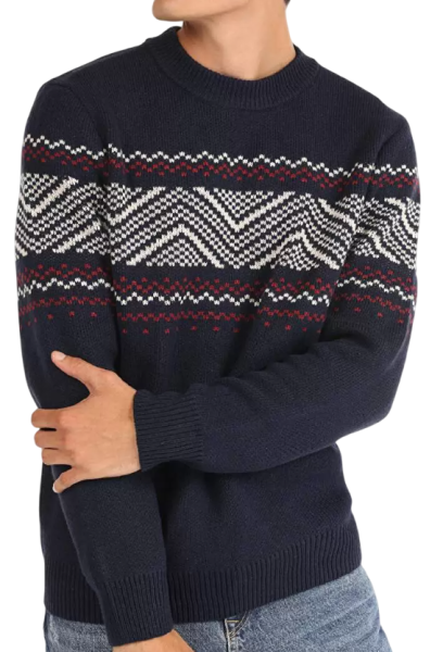 Свитер с принтом мужской / Синий / 52 Свитер с принтом мужской / Синий / 52