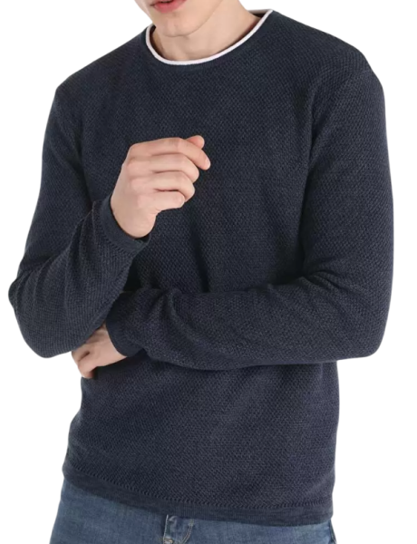 Джемпер однотонный мужской / Тёмно-синий / 48 Джемпер однотонный мужской / Тёмно-синий / 48
