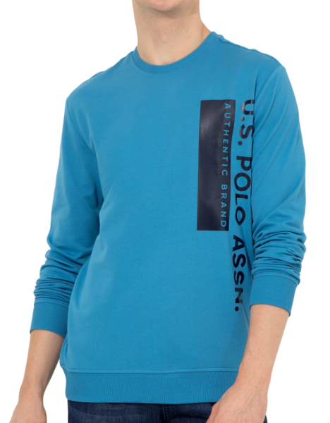 Свитшот с принтом мужской / Голубой / 44 Свитшот с принтом мужской / Голубой / 44