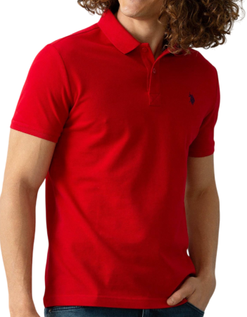Поло хлопковое мужское / Красный / 46