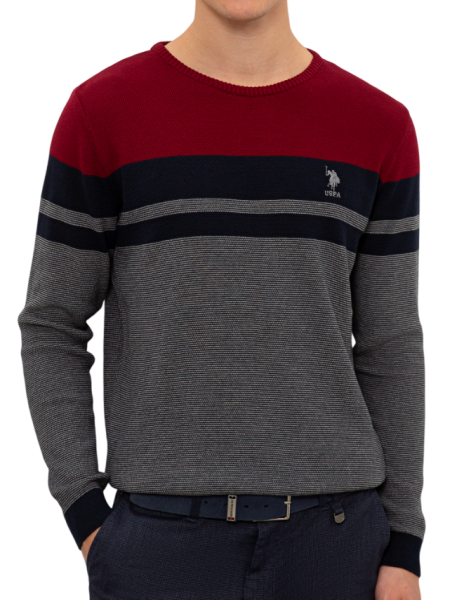 Джемпер хлопковый мужской / Бордовый / 46 Джемпер хлопковый мужской / Бордовый / 46