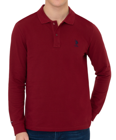 Лонгслив хлопковый мужской / Бордовый / 44