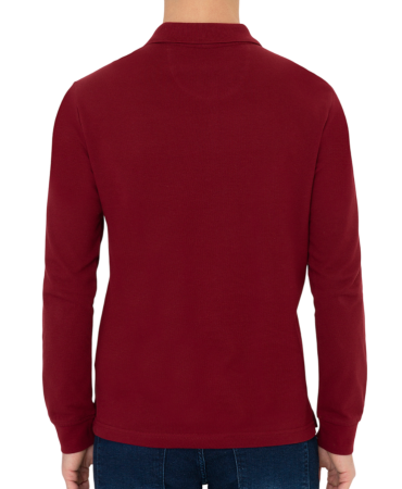 Лонгслив хлопковый мужской / Бордовый / 44