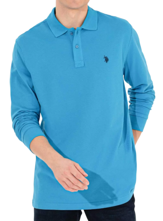 Лонгслив хлопковый мужской / Синий / 48