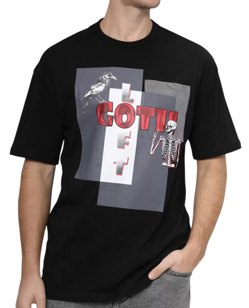 Футболка с принтом мужская / Черный / 48 Футболка с принтом мужская / Черный / 48