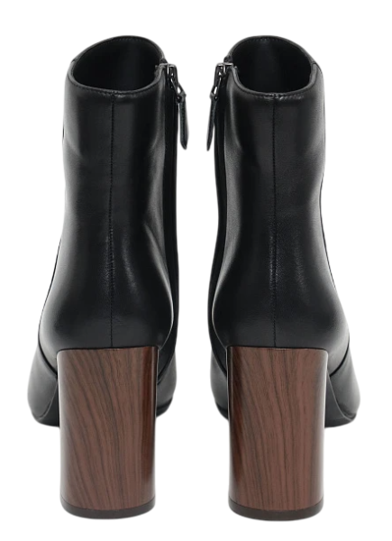 Ботильоны кожаные женские / Черный / 35