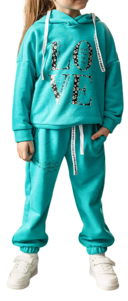 Спортивный костюм для девочки / Голубой / 104