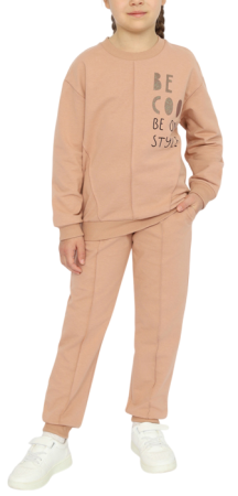 Костюм спортивный для девочки / Бежевый / 122