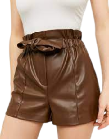 Шорты из искусственной кожи женские / Коричневый / 40 Шорты из искусственной кожи женские / Коричневый / 40