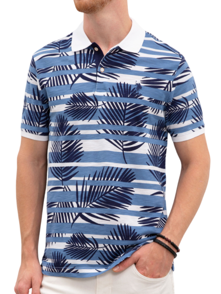 Поло хлопковое мужское / Синий / 46 Поло хлопковое мужское / Синий / 46