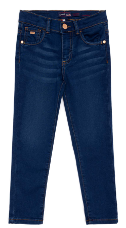 Джинсы зауженные для девочки / Тёмно-синий / 134