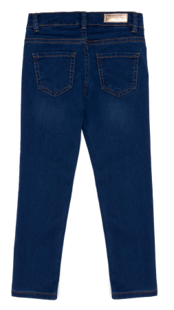 Джинсы зауженные для девочки / Тёмно-синий / 134