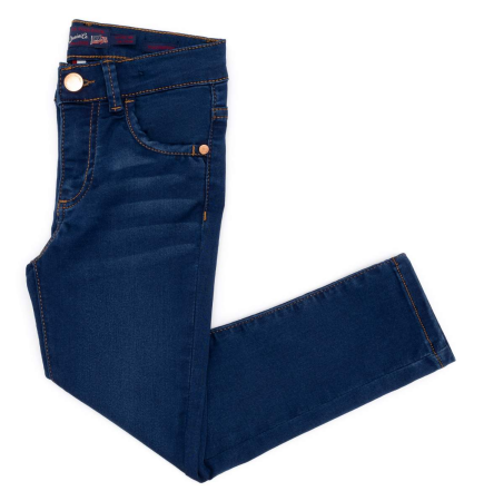 Джинсы зауженные для девочки / Тёмно-синий / 134