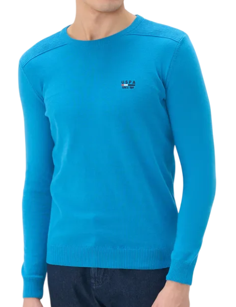 Джемпер хлопковый мужской / Голубой / 46 Джемпер хлопковый мужской / Голубой / 46