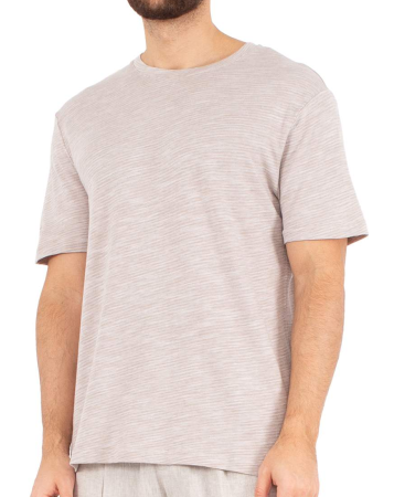 Футболка хлопковая мужская / Бежевый / 46 Футболка хлопковая мужская / Бежевый / 46