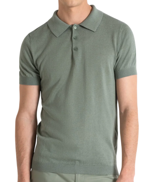 Поло приталенного кроя мужское / Зеленый / 46 Поло приталенного кроя мужское / Зеленый / 46