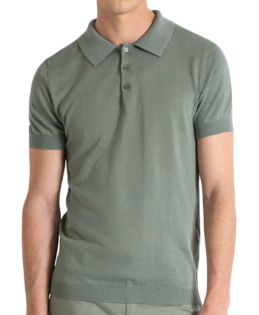 Поло приталенного кроя мужское / Зеленый / 46 Поло приталенного кроя мужское / Зеленый / 46