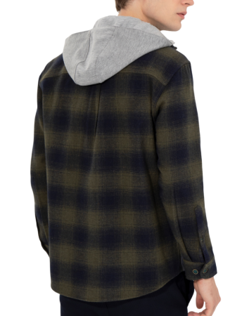 Рубашка в клетку мужская / Хаки / 46 Рубашка в клетку мужская / Хаки / 46