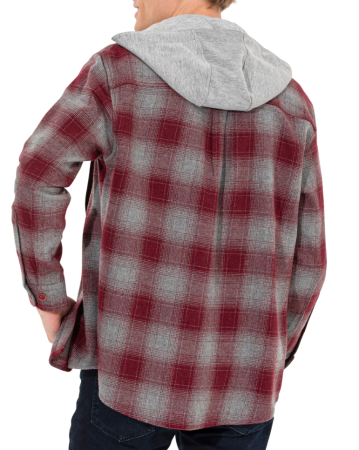 Рубашка в клетку мужская / Бордовый / 46 Рубашка в клетку мужская / Бордовый / 46