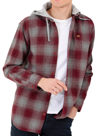 Рубашка в клетку мужская / Бордовый / 52 Рубашка в клетку мужская / Бордовый / 52
