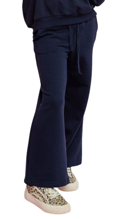 Брюки из футера для девочки / Тёмно-синий / 110