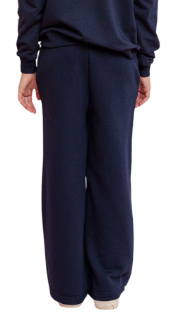 Брюки из футера для девочки / Тёмно-синий / 110