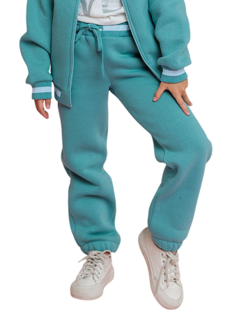 Брюки спортивные для девочки / Зеленый / 128