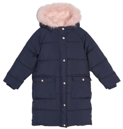 Куртка удлиненная для девочки / Тёмно-синий / 122 Куртка удлиненная для девочки / Тёмно-синий / 122