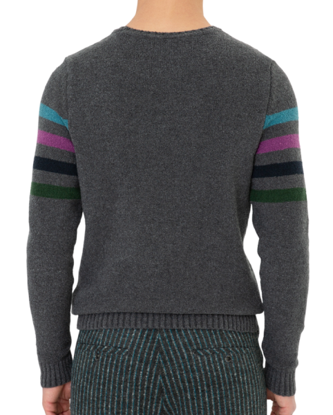 Джемпер в полоску мужской / Темно-серый / 50 Джемпер в полоску мужской / Темно-серый / 50