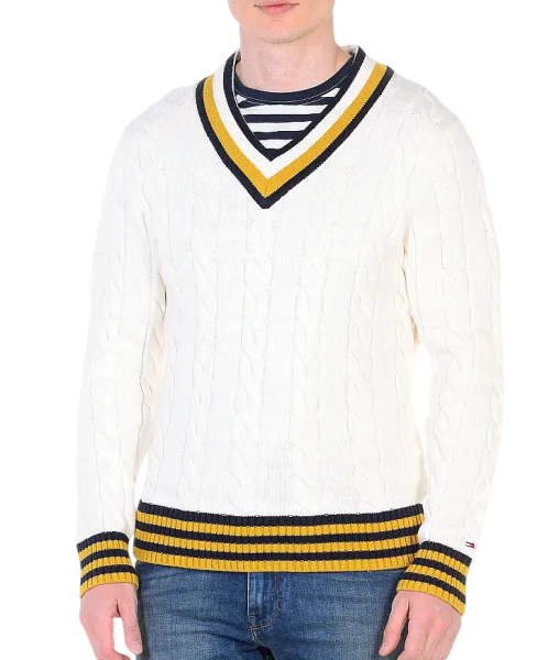 Джемпер фактурной вязки мужской / Белый / 46 Джемпер фактурной вязки мужской / Белый / 46