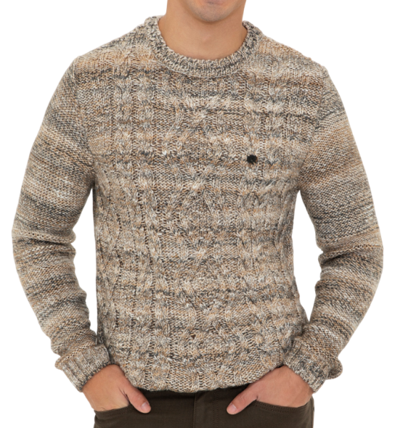 Свитер с принтом мужской / Бежевый / 48 Свитер с принтом мужской / Бежевый / 48