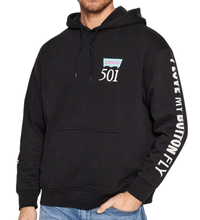 Худи с принтом мужское / Черный / 44 Худи с принтом мужское / Черный / 44