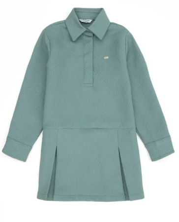 Платье с логотипом для девочки / Бирюзовый / 158