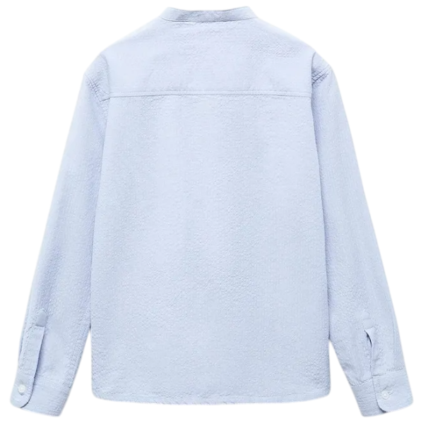 Рубашка из хлопка для мальчика / Синий / 116