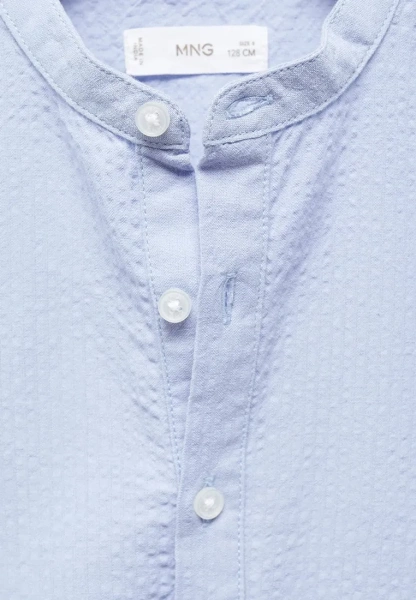 Рубашка из хлопка для мальчика / Синий / 116