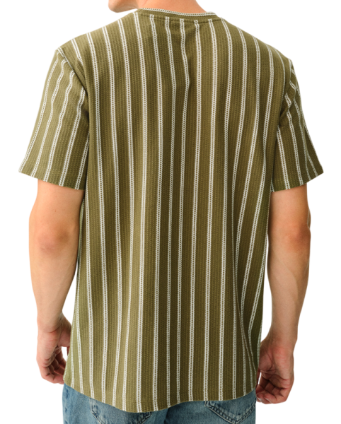 Футболка в полоску мужская / Хаки / 46 Футболка в полоску мужская / Хаки / 46