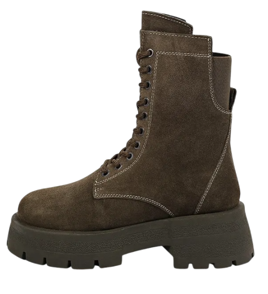 Ботинки замшевые женские / Хаки / 38