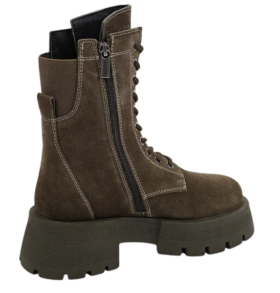 Ботинки замшевые женские / Хаки / 38