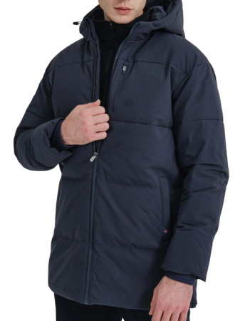 Пуховик с капюшоном мужской / Темно-серый / 56 Пуховик с капюшоном мужской / Темно-серый / 56