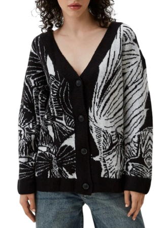 Кардиган с принтом женский / Черный / 44 Кардиган с принтом женский / Черный / 44