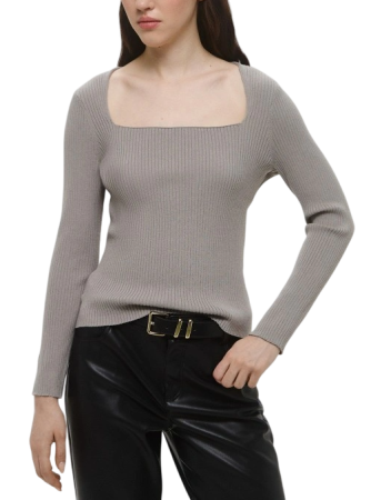 Джемпер в рубчик женский / Серый / 46 Джемпер в рубчик женский / Серый / 46