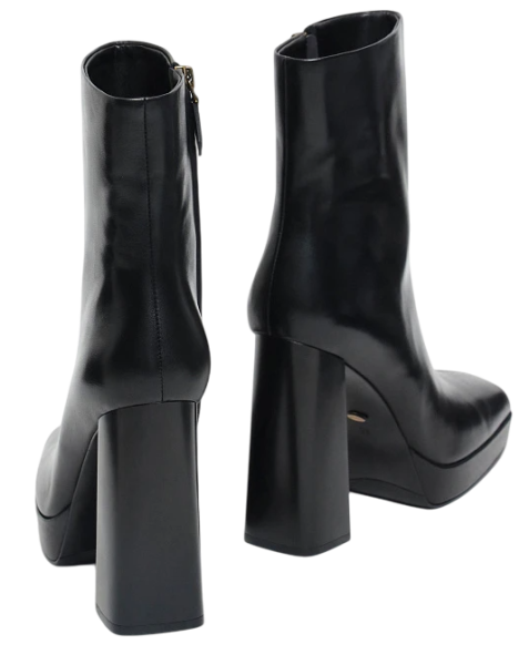 Полусапоги кожаные женские / Черный / 39